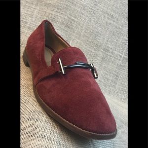 Red Suede Smoky Flats Size 8